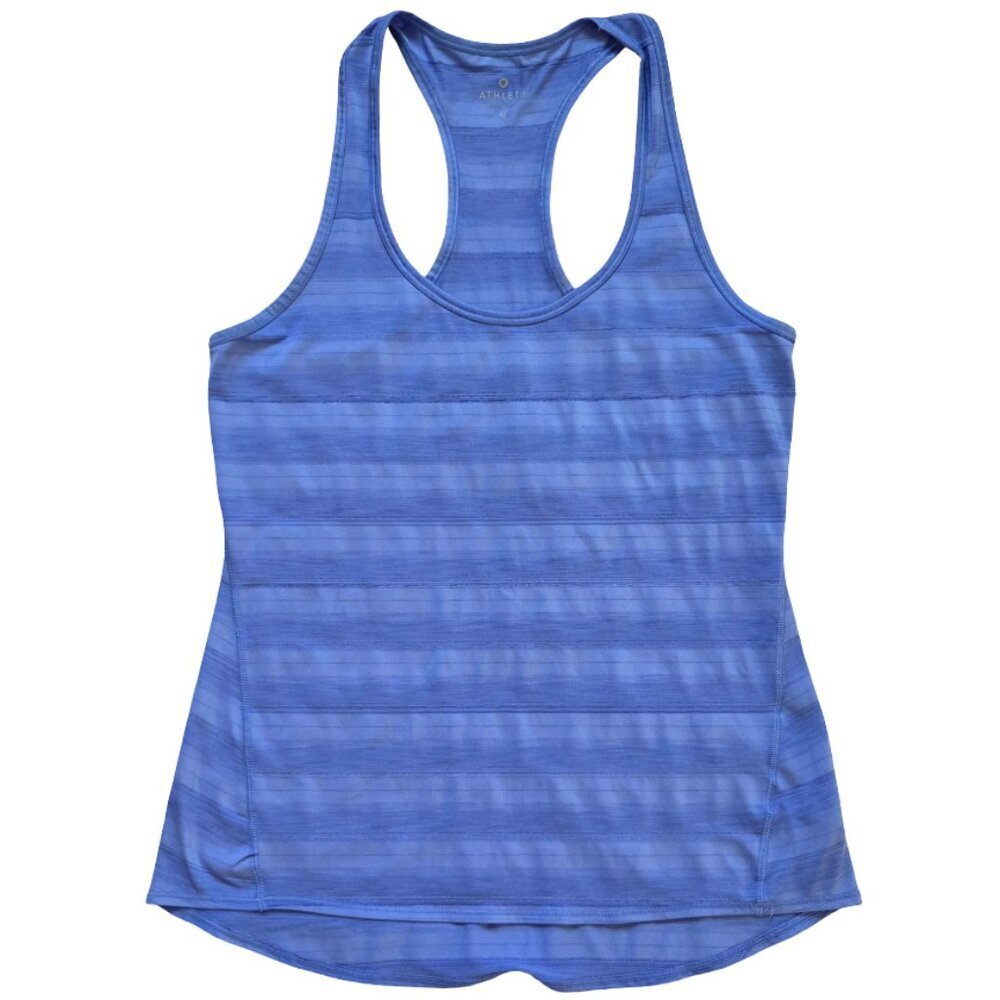 Athleta Sleeveless Racerback Athletic Tank Top Women's M Striped Blue Yoga
